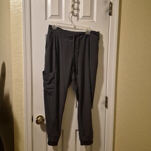 Womens Drawstring Jogger Scrub Pants- Gray
